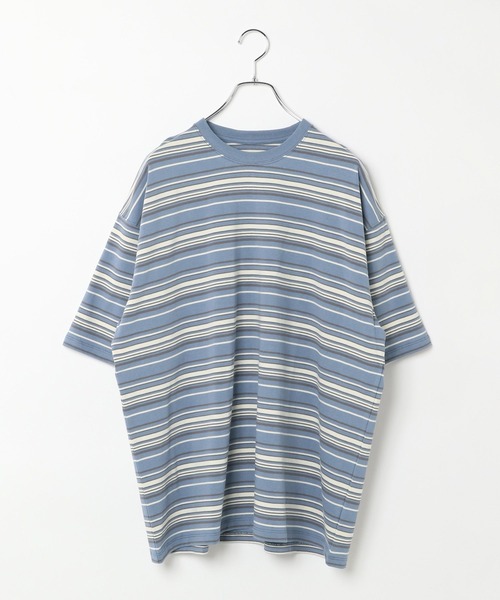 AMERICAN RAG CIE（アメリカンラグシー）の「【AMERICAN RAG CIE】マルチカラーボーダーTシャツ（ユニセックス）（その他トップス・レディース・イエロー/サックスブルー/ブラック・MEDIUM/LARGE）」の6枚目の写真