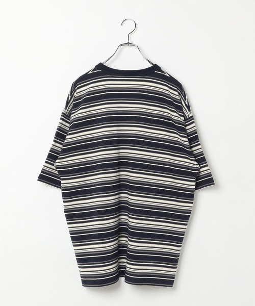 AMERICAN RAG CIE（アメリカンラグシー）の「【AMERICAN RAG CIE】マルチカラーボーダーTシャツ（ユニセックス）（その他トップス・レディース・イエロー/サックスブルー/ブラック・MEDIUM/LARGE）」の7枚目の写真