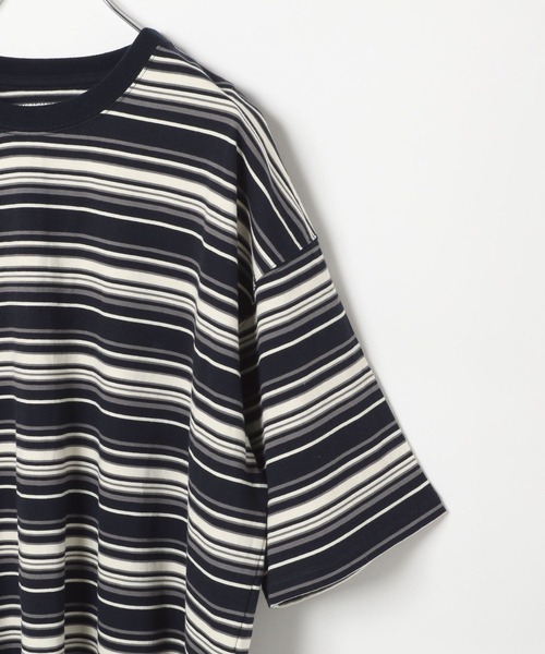 AMERICAN RAG CIE（アメリカンラグシー）の「【AMERICAN RAG CIE】マルチカラーボーダーTシャツ（ユニセックス）（その他トップス・レディース・イエロー/サックスブルー/ブラック・MEDIUM/LARGE）」の9枚目の写真