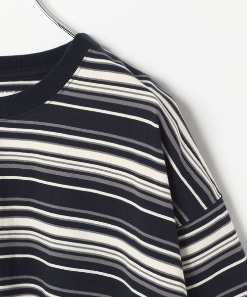 AMERICAN RAG CIE（アメリカンラグシー）の「【AMERICAN RAG CIE】マルチカラーボーダーTシャツ（ユニセックス）（その他トップス・レディース・イエロー/サックスブルー/ブラック・MEDIUM/LARGE）」の10枚目の写真