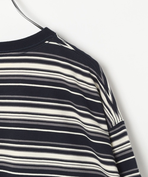 AMERICAN RAG CIE（アメリカンラグシー）の「【AMERICAN RAG CIE】マルチカラーボーダーTシャツ（ユニセックス）（その他トップス・レディース・イエロー/サックスブルー/ブラック・MEDIUM/LARGE）」の12枚目の写真