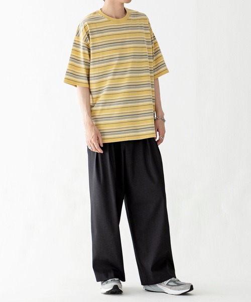 AMERICAN RAG CIE(アメリカンラグシー)の「【AMERICAN RAG CIE】マルチカラーボーダーTシャツ(ユニセックス)(その他トップス・レディース・イエロー/サックスブルー/ブラック・MEDIUM/LARGE)」の17枚目の写真
