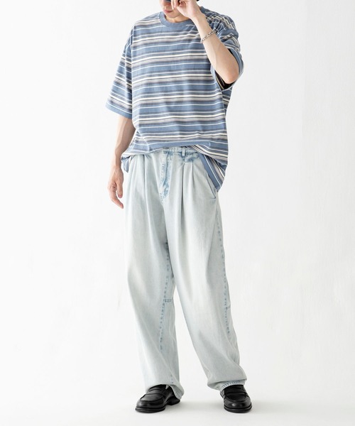 AMERICAN RAG CIE(アメリカンラグシー)の「【AMERICAN RAG CIE】マルチカラーボーダーTシャツ(ユニセックス)(その他トップス・レディース・イエロー/サックスブルー/ブラック・MEDIUM/LARGE)」の18枚目の写真