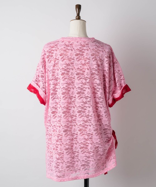yae(ヤエ)の「Lace T-shirts / レースTシャツ(Tシャツ/カットソー・レディース・ライトブルー/レッド/ブラック/ピンク・FREE)」の8枚目の写真