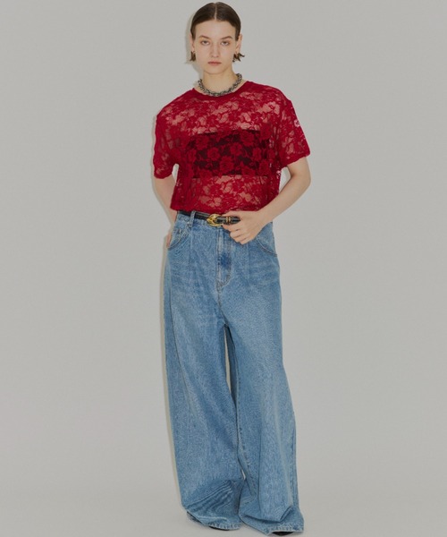 yae(ヤエ)の「Lace T-shirts / レースTシャツ(Tシャツ/カットソー・レディース・ライトブルー/レッド/ブラック/ピンク・FREE)」の19枚目の写真