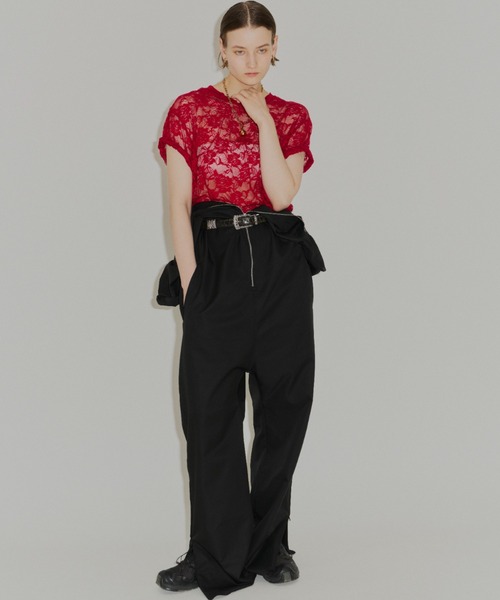 yae(ヤエ)の「Lace T-shirts / レースTシャツ(Tシャツ/カットソー・レディース・ライトブルー/レッド/ブラック/ピンク・FREE)」の15枚目の写真