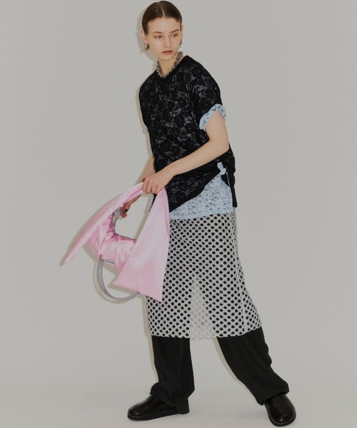 yae(ヤエ)の「Lace T-shirts / レースTシャツ(Tシャツ/カットソー・レディース・ライトブルー/レッド/ブラック/ピンク/ホワイト・FREE)」の21枚目の写真