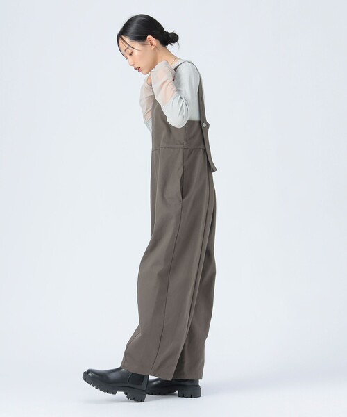 BEAMS HEART（ビームスハート）の「カツラギ オールインワン（つなぎ/オールインワン・レディース・チャコールグレー/ホワイト系その他5/ブラウン系その他3・FREE）」の4枚目の写真