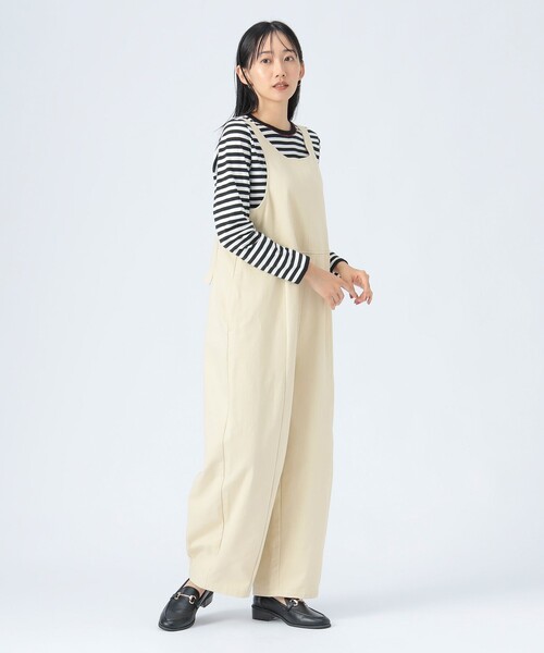 BEAMS HEART（ビームスハート）の「カツラギ オールインワン（つなぎ/オールインワン・レディース・チャコールグレー/ホワイト系その他5/ブラウン系その他3・FREE）」の10枚目の写真