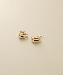 ココシュニックフープピアス　イエローゴールド K18ミラーカットビーズ フープピアス（小）（ピアス
