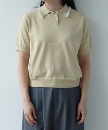 AMBIDEX | フリル襟 コンパクトポロニット(ポロシャツ)