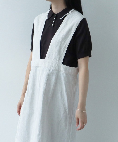 AMBIDEX（アンビデックス）の「フリル襟 コンパクトポロニット（ポロシャツ・レディース・ダークブラウン/キナリ/サックスブルー/ピンク・FREE）」の18枚目の写真