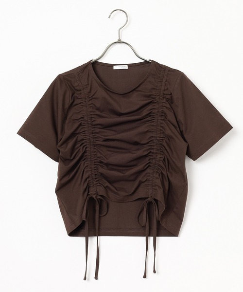 Honeys(ハニーズ)の「前ドロストトップス(Tシャツ/カットソー・レディース・ブラウン/ホワイト/ボルドー/スミクロ・L/M/S)」の19枚目の写真