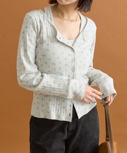 mystic(ミスティック)の「花柄ホルターロングTシャツ(Tシャツ/カットソー・レディース・グレー/ブラック/アイボリー/ブラック系その他2/ブルー・FREE)」の4枚目の写真
