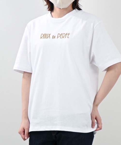 Felt-Maglietta（フェルトマリエッタ）の「[ROUXDI PERFE ルゥディパフィー]ゴールド刺繍Tシャツ（Tシャツ/カットソー・メンズ・ブラック/ホワイト・SMALL/MEDIUM/LARGE）」の3枚目の写真