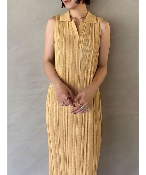 LAGUNAMOON（ラグナムーン）の「シャツカラーメランジニットワンピース（ワンピース・レディース・ピンク/イエロー/ブラック・SMALL/MEDIUM）」の21枚目の写真