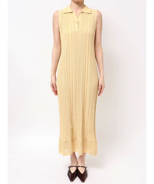 LAGUNAMOON（ラグナムーン）の「シャツカラーメランジニットワンピース（ワンピース・レディース・ピンク/イエロー/ブラック・SMALL/MEDIUM）」の6枚目の写真