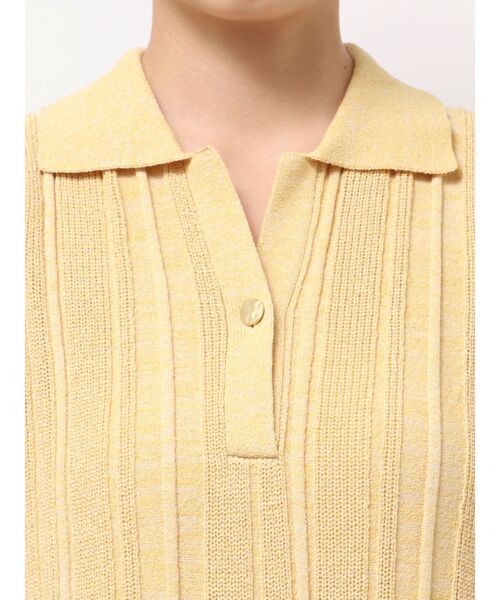 LAGUNAMOON（ラグナムーン）の「シャツカラーメランジニットワンピース（ワンピース・レディース・ピンク/イエロー/ブラック・SMALL/MEDIUM）」の9枚目の写真