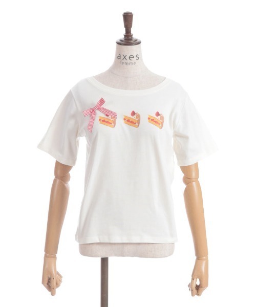 axes femme(アクシーズファム)の「レトロスイーツプリントTシャツ(Tシャツ/カットソー・レディース・レッド/イエロー/グリーン・FREE)」の16枚目の写真