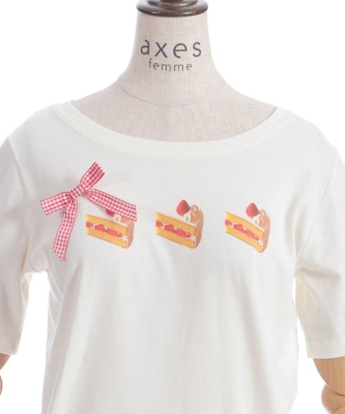 axes femme(アクシーズファム)の「レトロスイーツプリントTシャツ(Tシャツ/カットソー・レディース・レッド/イエロー/グリーン・FREE)」の19枚目の写真