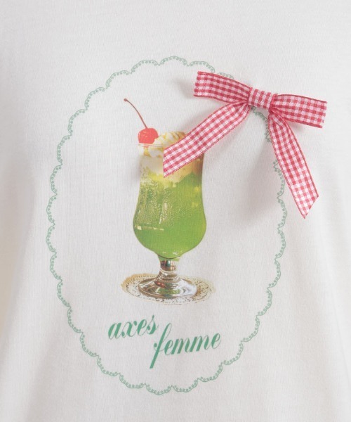 axes femme(アクシーズファム)の「レトロスイーツプリントTシャツ(Tシャツ/カットソー・レディース・レッド/イエロー/グリーン・FREE)」の6枚目の写真