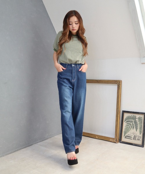 CECIL McBEE（セシルマクビー）の「10ozデニムワイドパンツ（デニムパンツ・レディース・ネイビー/ライトブルー/ブラック・LARGE/MEDIUM）」の4枚目の写真