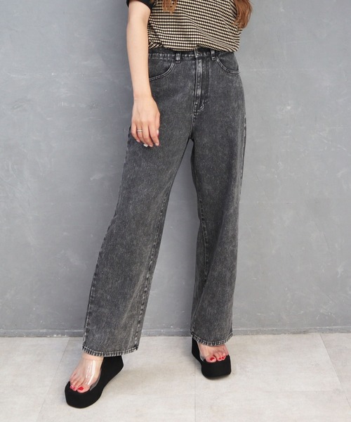 CECIL McBEE（セシルマクビー）の「10ozデニムワイドパンツ（デニムパンツ・レディース・ネイビー/ライトブルー/ブラック・LARGE/MEDIUM）」の11枚目の写真