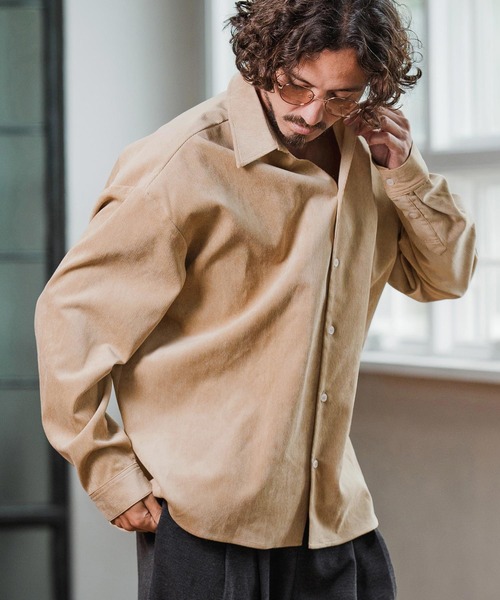 Magine（マージン）の「ms6178-Corduroy Skipper Shirt スキッパーシャツ（シャツ/ブラウス・メンズ・ブラウン/ベージュ/ブラック・48/46/44）」の3枚目の写真