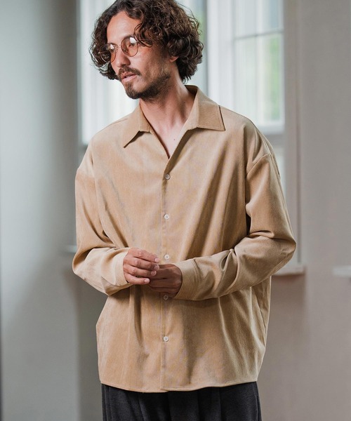 Magine（マージン）の「ms6178-Corduroy Skipper Shirt スキッパーシャツ（シャツ/ブラウス・メンズ・ブラウン/ベージュ/ブラック・48/46/44）」の18枚目の写真