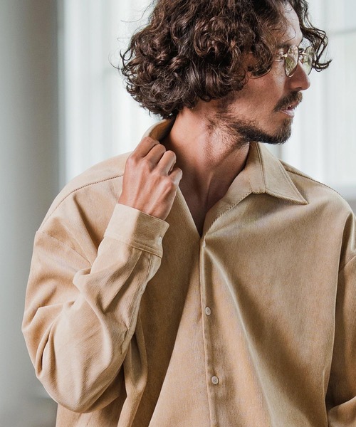 Magine（マージン）の「ms6178-Corduroy Skipper Shirt スキッパーシャツ（シャツ/ブラウス・メンズ・ブラウン/ベージュ/ブラック・48/46/44）」の17枚目の写真
