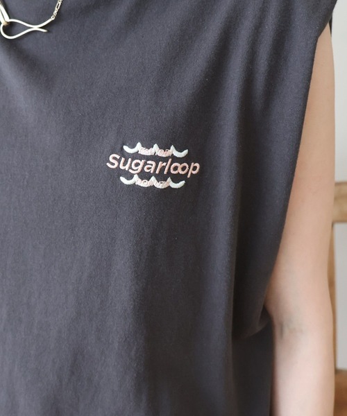 AMERICAN HOLIC(アメリカンホリック)の「ロゴ刺繍ノースリーブプルオーバー(Tシャツ/カットソー・レディース・グリーン/オレンジ/ブラック/チャコールグレー/オフホワイト・M/L)」の15枚目の写真