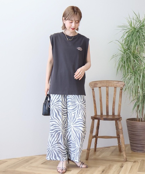 セール】ロゴ刺繍ノースリーブプルオーバー（Tシャツ/カットソー