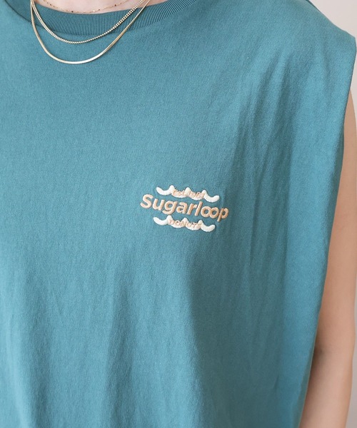 AMERICAN HOLIC(アメリカンホリック)の「ロゴ刺繍ノースリーブプルオーバー(Tシャツ/カットソー・レディース・グリーン/オレンジ/ブラック/チャコールグレー/オフホワイト・M/L)」の21枚目の写真