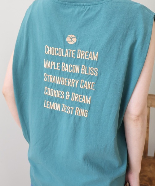 AMERICAN HOLIC(アメリカンホリック)の「ロゴ刺繍ノースリーブプルオーバー(Tシャツ/カットソー・レディース・グリーン/オレンジ/ブラック/チャコールグレー/オフホワイト・M/L)」の22枚目の写真
