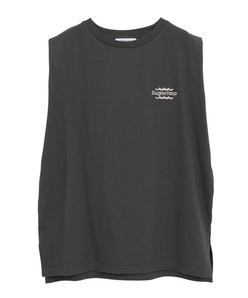 AMERICAN HOLIC(アメリカンホリック)の「ロゴ刺繍ノースリーブプルオーバー(Tシャツ/カットソー・レディース・グリーン/オレンジ/ブラック/チャコールグレー/オフホワイト・M/L)」の9枚目の写真