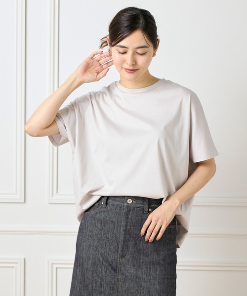 I.T.'S international(イッツインターナショナル)の「【接触冷感】ドルマスリーブクルーネックTシャツ(Tシャツ/カットソー・レディース・ブラック/グレー/その他/モカ/ラベンダー/ブラウン・フリー)」の4枚目の写真