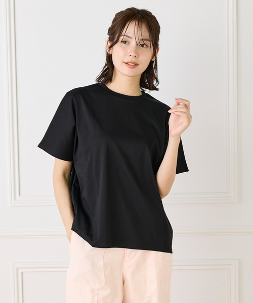 I.T.'S international(イッツインターナショナル)の「【接触冷感】ドルマスリーブクルーネックTシャツ(Tシャツ/カットソー・レディース・ブラック/グレー/その他/モカ/ラベンダー/ブラウン・フリー)」の3枚目の写真