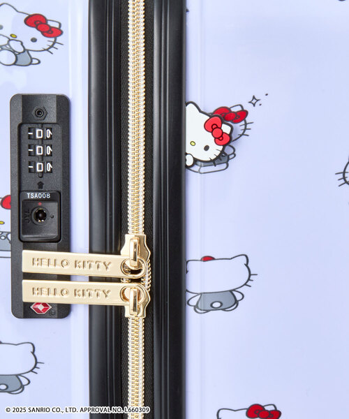sanrio(サンリオ)の「【sanrio characters】HELLO KITTY/ハローキティ スーツケース Sサイズ ドリンクホルダー付き ジッパータイプ キャリーケース キャリーバッグ《サンリオキャラクターズ》(スーツケース/キャリーバッグ・レディース・ブラック/ホワイト・FREE)」の8枚目の写真