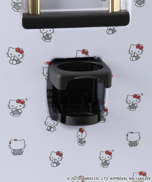 sanrio(サンリオ)の「【sanrio characters】HELLO KITTY/ハローキティ スーツケース Sサイズ ドリンクホルダー付き ジッパータイプ キャリーケース キャリーバッグ《サンリオキャラクターズ》(スーツケース/キャリーバッグ・レディース・ブラック/ホワイト・FREE)」の3枚目の写真