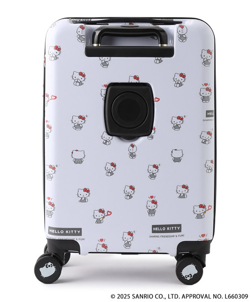 sanrio(サンリオ)の「【sanrio characters】HELLO KITTY/ハローキティ スーツケース Sサイズ ドリンクホルダー付き ジッパータイプ キャリーケース キャリーバッグ《サンリオキャラクターズ》(スーツケース/キャリーバッグ・レディース・ブラック/ホワイト・FREE)」の4枚目の写真