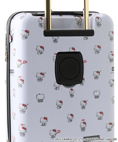 sanrio(サンリオ)の「【sanrio characters】HELLO KITTY/ハローキティ スーツケース Sサイズ ドリンクホルダー付き ジッパータイプ キャリーケース キャリーバッグ《サンリオキャラクターズ》(スーツケース/キャリーバッグ・レディース・ブラック/ホワイト・FREE)」の6枚目の写真