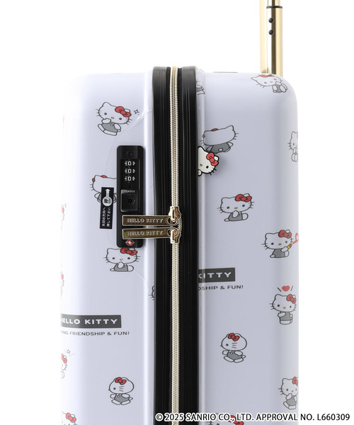 sanrio(サンリオ)の「【sanrio characters】HELLO KITTY/ハローキティ スーツケース Sサイズ ドリンクホルダー付き ジッパータイプ キャリーケース キャリーバッグ《サンリオキャラクターズ》(スーツケース/キャリーバッグ・レディース・ブラック/ホワイト・FREE)」の7枚目の写真