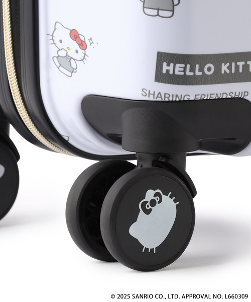 sanrio(サンリオ)の「【sanrio characters】HELLO KITTY/ハローキティ スーツケース Sサイズ ドリンクホルダー付き ジッパータイプ キャリーケース キャリーバッグ《サンリオキャラクターズ》(スーツケース/キャリーバッグ・レディース・ブラック/ホワイト・FREE)」の9枚目の写真