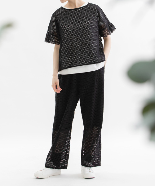 nop de nodノップドゥノッド　ポムパンツ　ゆったりテーパードパンツ　黒 公式通販】nop de nod（ノップドゥノッド）のパンツ|クー
