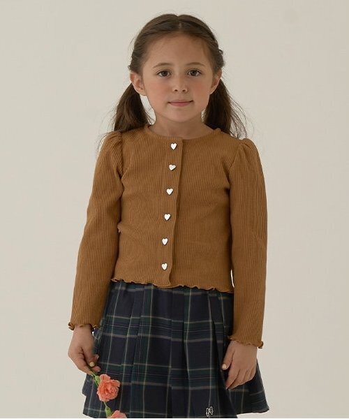 Lycee mine（リセマイン）の「テレコカーディガン（カーディガン/ボレロ・キッズ・ブラック/グレイッシュベージュ/アイボリー/ブルー系その他2/ミント/キャメル/ピンク/レッド・130cm/120cm/100cm/110cm/150cm/140cm）」の6枚目の写真