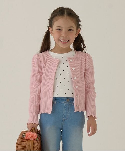 Lycee mine（リセマイン）の「テレコカーディガン（カーディガン/ボレロ・キッズ・ブラック/グレイッシュベージュ/アイボリー/ブルー系その他2/ミント/キャメル/ピンク/レッド・130cm/120cm/100cm/110cm/150cm/140cm）」の7枚目の写真