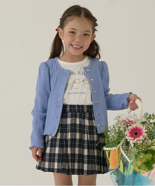 Lycee mine（リセマイン）の「テレコカーディガン（カーディガン/ボレロ・キッズ・ブラック/グレイッシュベージュ/アイボリー/ブルー系その他2/ミント/キャメル/ピンク/レッド・130cm/120cm/100cm/110cm/150cm/140cm）」の5枚目の写真