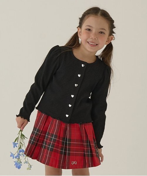 Lycee mine（リセマイン）の「テレコカーディガン（カーディガン/ボレロ・キッズ・ブラック/グレイッシュベージュ/アイボリー/ブルー系その他2/ミント/キャメル/ピンク/レッド・130cm/120cm/100cm/110cm/150cm/140cm）」の3枚目の写真