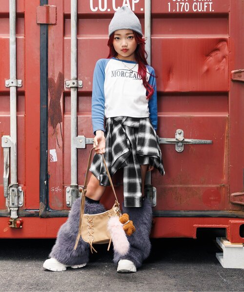 シャツ巻き風チェックキュロット（その他パンツ）｜algy