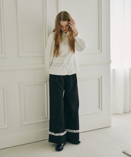 idem（イデム）の「roll up lace wide pants / ロールアップレースワイドパンツ（スラックス・レディース・ブラック/グレー・SMALL/MEDIUM/LARGE）」の17枚目の写真